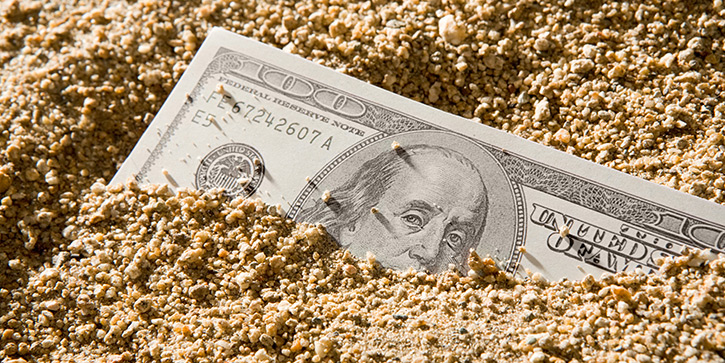 The Growing Economic Sandpile